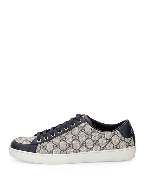 gucci gg supreme light lether back|Men's GG sneaker in beige and blue Supreme.